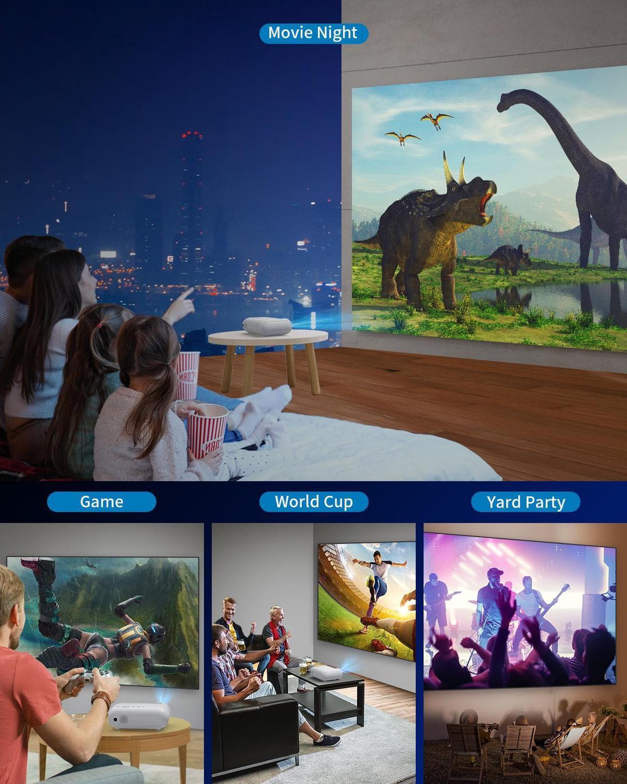 Alt view image 7 of 7 - YOTON Projector 5G WiFi Bluetooth 1080P Native Outdoor Portable Projector 4K Support, Movie Home Projector with HDMI/USB