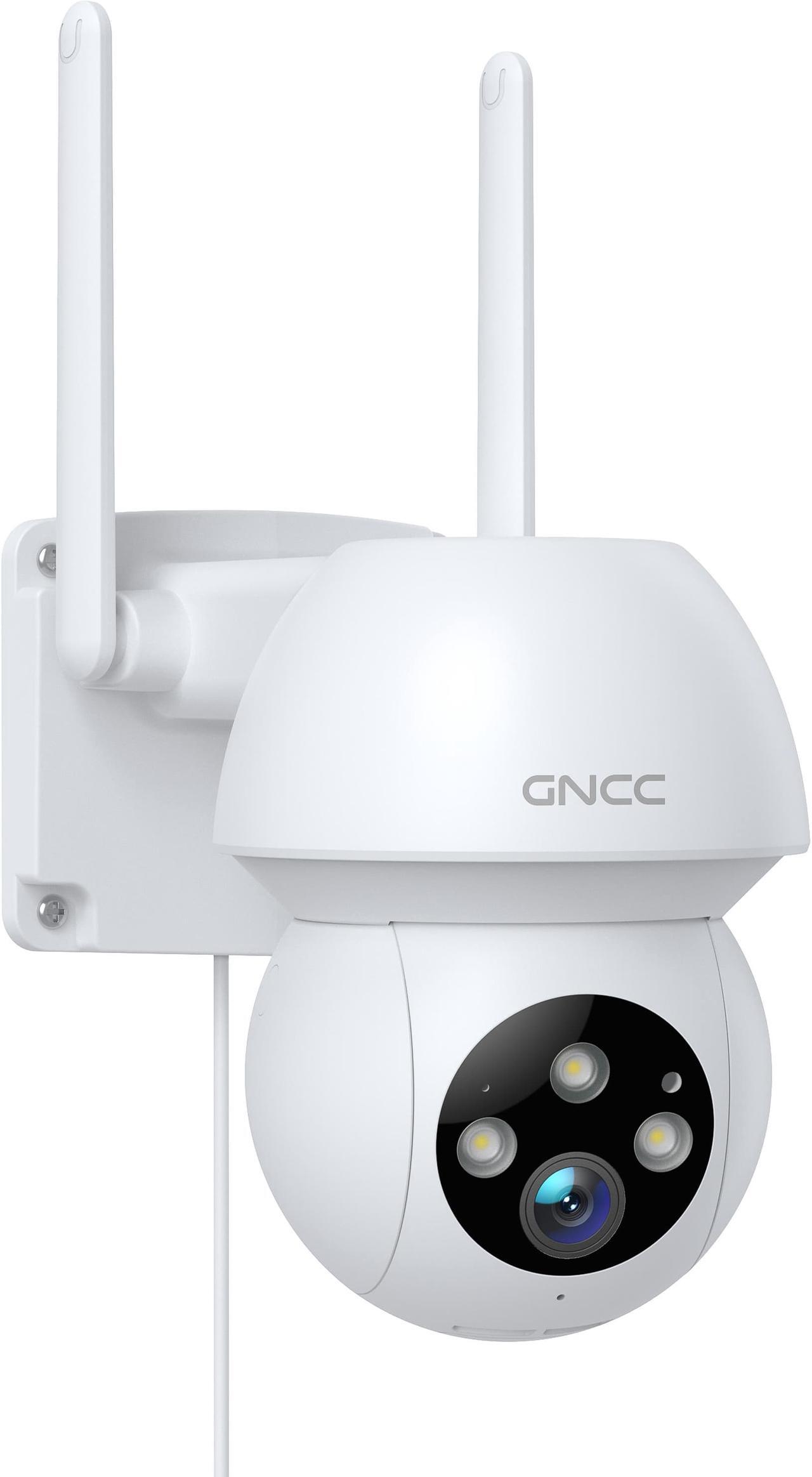 Main image of GNCC 2K Outdoor Security Camera 2.4G WiFi, CCTV Camera, 360° PTZ Auto-Tracking Night Vision Surveillance Camera, Motion Detection , 2 Way Audio, APP Remote Control, IP66 Waterproof