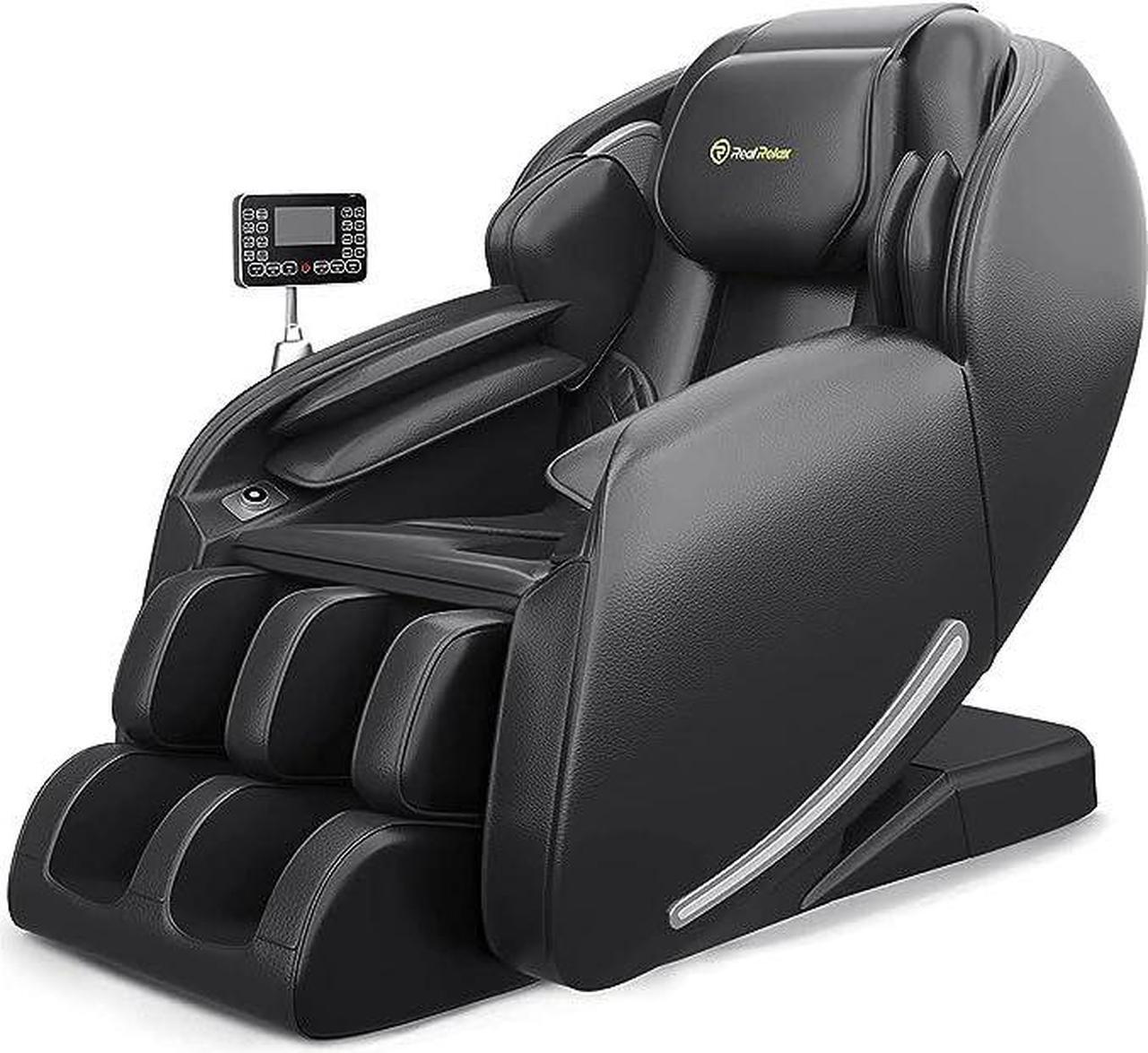 Main image of Real Relax® 2024 Massage Chair Favor-06, Full Body Zero Gravity SL-Track Shiatsu Massage Recliner Chair with Heat Body Scan Bluetooth Foot Roller, Full Black