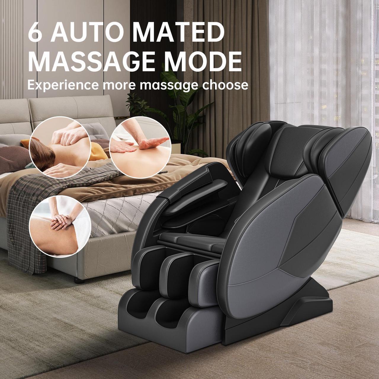 Alt view image 3 of 7 - Real Relax®MM450 Massage Chair Full Body, 2024 Massage Chair with 8 Fixed Shiatsu Massage Rollers, Zero Gravity Mode, Heater, Bluetooth, Foot Massage, Black