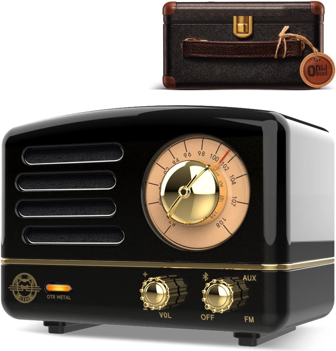 Main image of Muzen OTR Metal Portable Bluetooth Speaker with Retro knob Tuner FM Radio, Also with Suitcase Gift Case, Wireless Bluetooth Speaker with Loud Stereo Sound, for Home Outdoor Travel