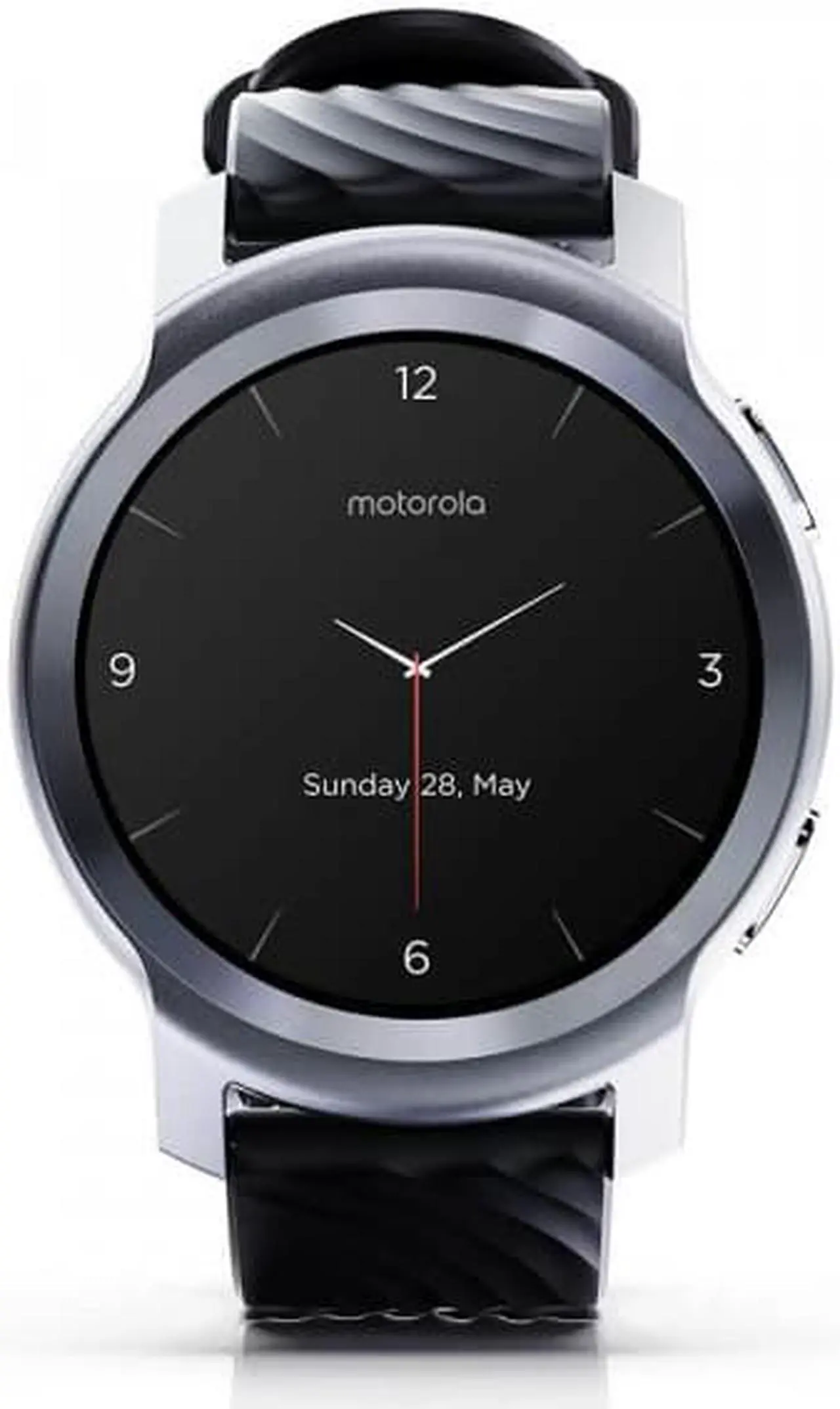 Main image of Motorola Moto Watch 100 Smart Watch,42-Millimeter GPS Smart Watch for Men and Women,14-Day Battery,24/7 Heart Rate, SpO2, 5 ATM Water-Resistant, AOD, Compatible with Android and iPhone, Black Silver