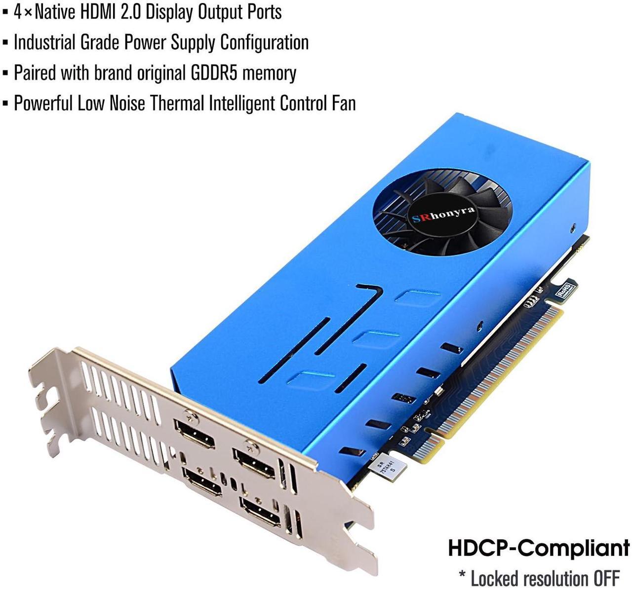 Alt view image 5 of 7 - GTX 750 Ti 4GB 4 Monitor Video Card Featuring Locked Resolution, GDDR5 128-Bit 6×HDMI 2.0 Ports, Video Wall Projection Fusion Stock Monitoring