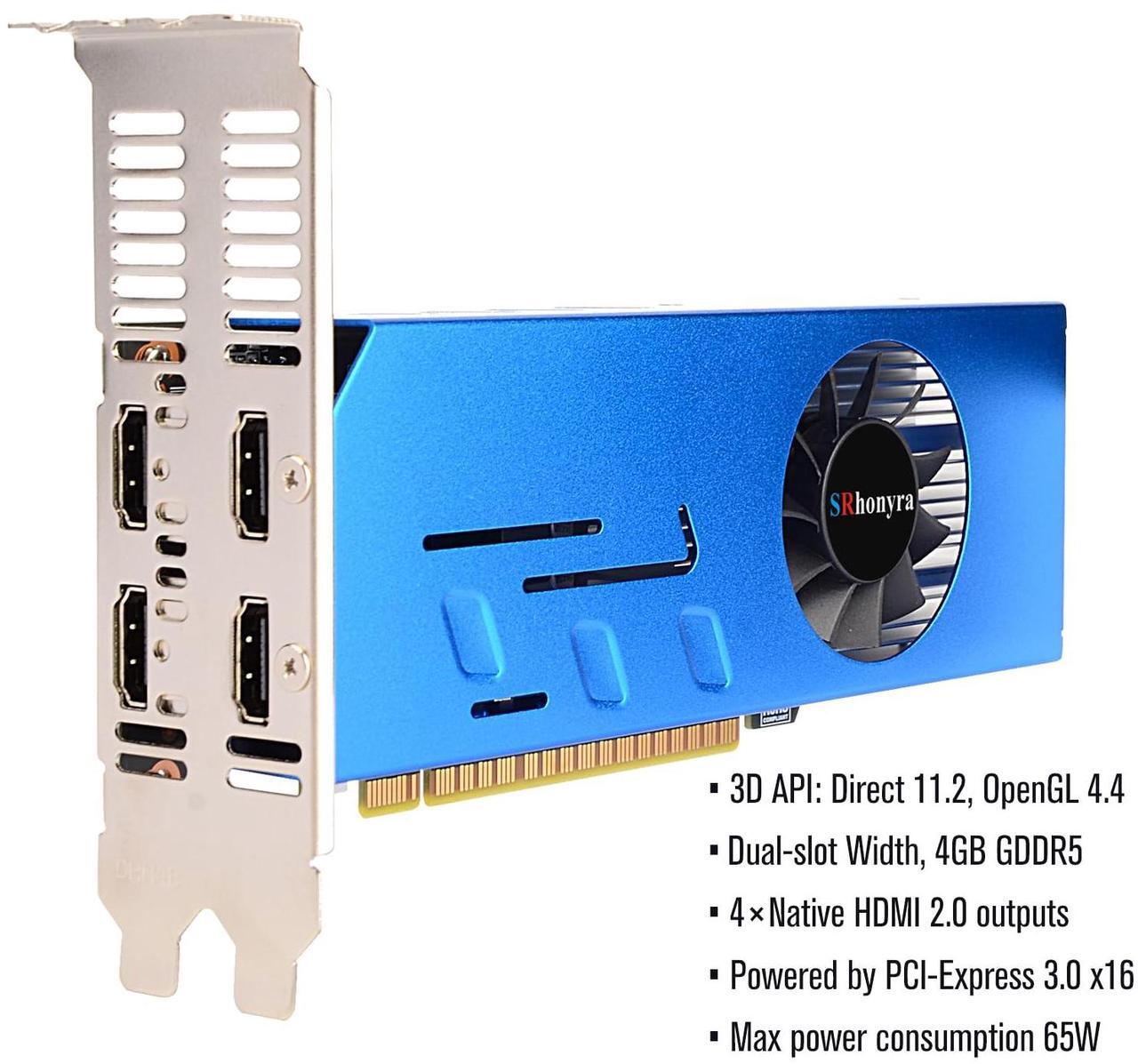 Alt view image 6 of 7 - GTX 750 Ti 4GB 4 Monitor Video Card Featuring Locked Resolution, GDDR5 128-Bit 6×HDMI 2.0 Ports, Video Wall Projection Fusion Stock Monitoring