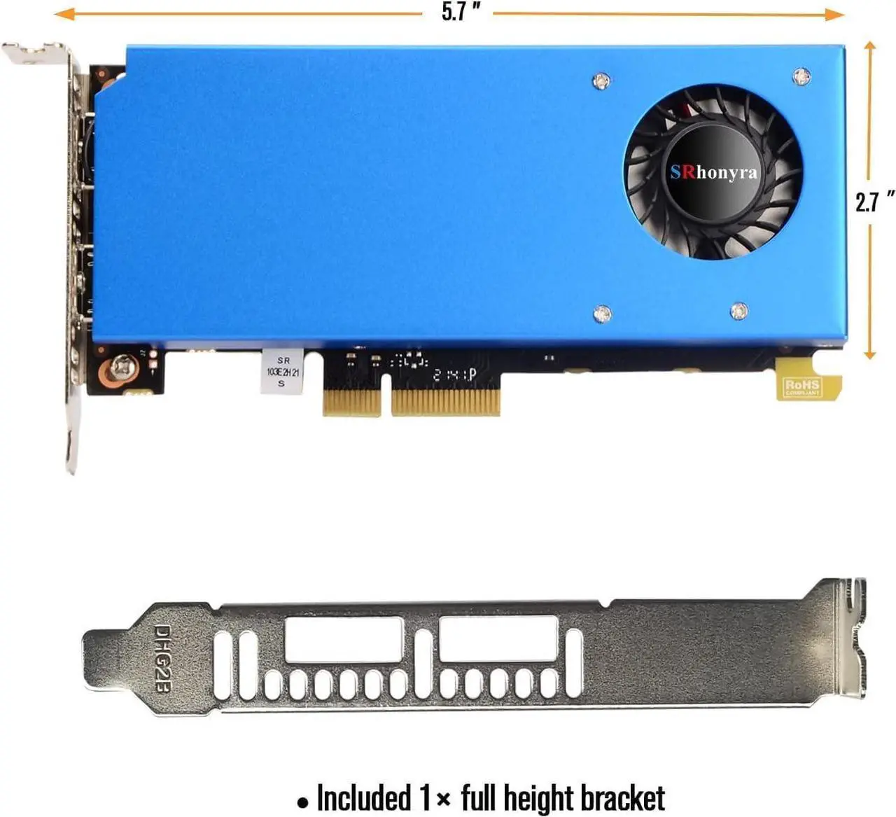 Alt view image 4 of 7 - SRhonyra GT 1030 Graphics Card 2GB Low Profile Graphics Card GDDR5 64 Bit PCI-e 3.0 x4 Compatible x8 x16 Dual HDMI Displays 2 Monitor Video Card Support DirectX 12 OpenGL 4.5 HDCP 2.2