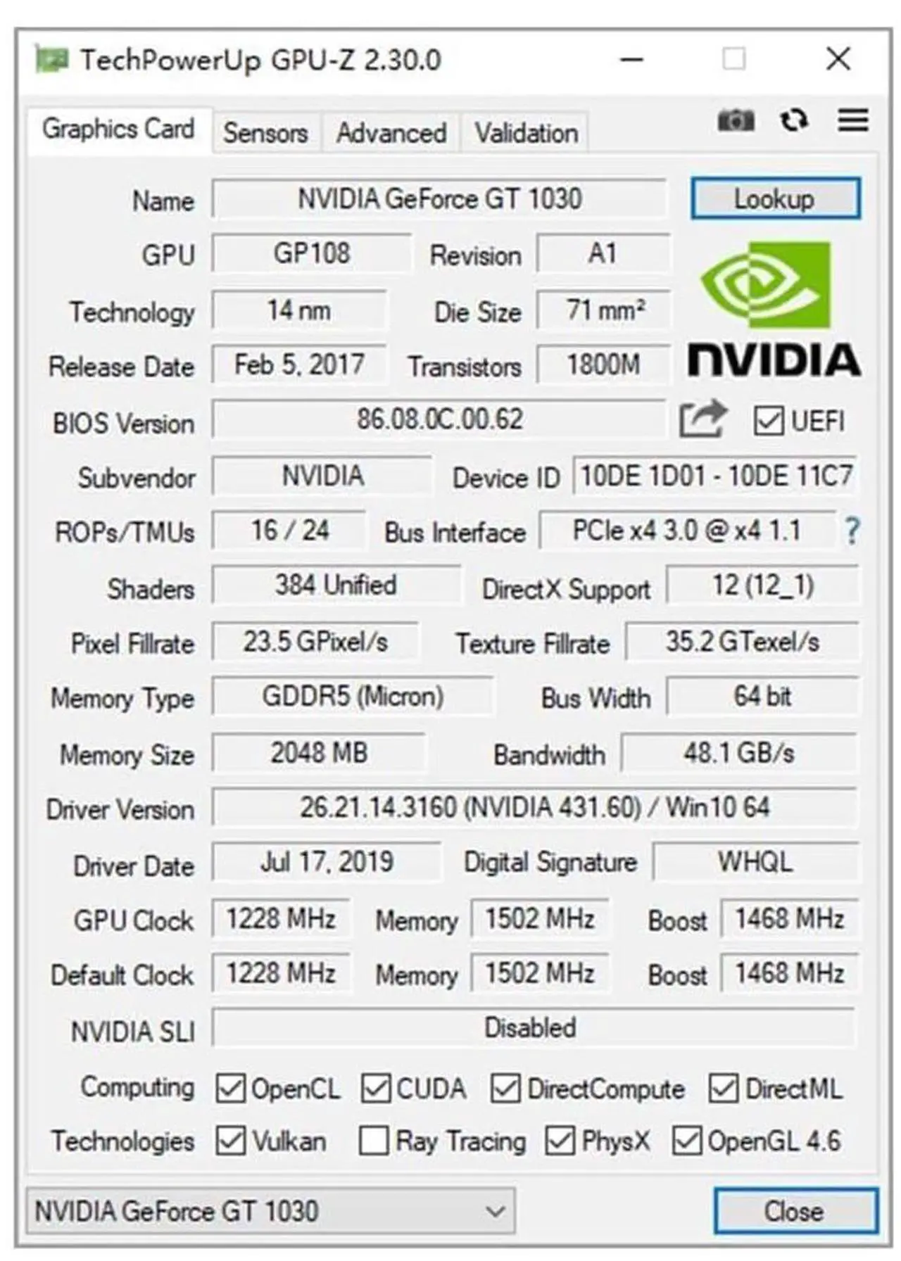 Alt view image 6 of 7 - SRhonyra GT 1030 Graphics Card 2GB Low Profile Graphics Card GDDR5 64 Bit PCI-e 3.0 x4 Compatible x8 x16 Dual HDMI Displays 2 Monitor Video Card Support DirectX 12 OpenGL 4.5 HDCP 2.2