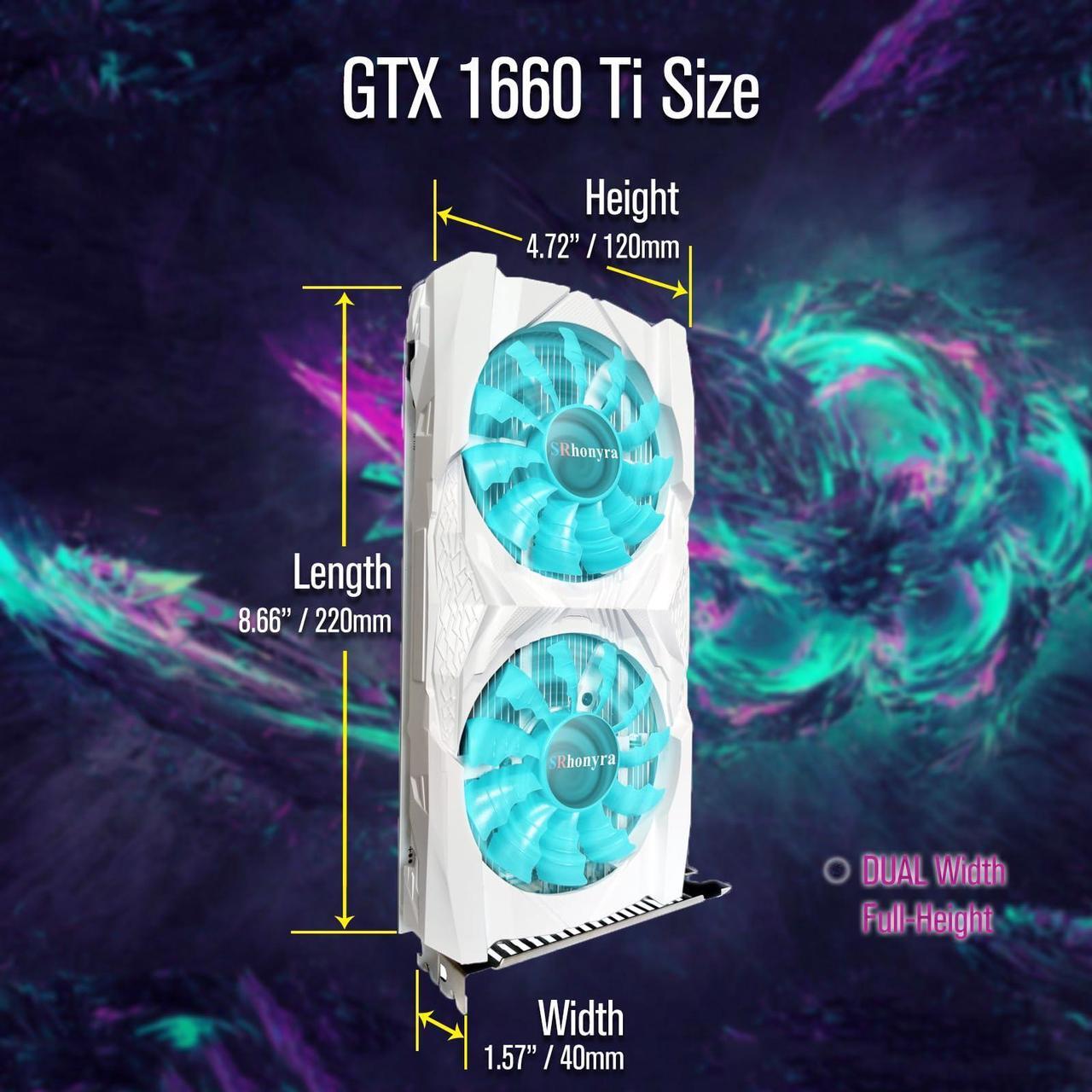 Alt view image 4 of 7 - GTX 1660 Ti 6GB Graphics Card GDDR6 192 Bit PCI-e 3.0 x16 4 Monitors Video Card Support DirectX 12 OpenGL 4.5 HDMI and 3*DisplayPort 1.4a