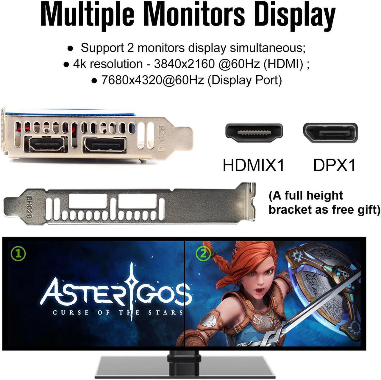 Alt view image 6 of 7 - SRhonyra GeForce GTX 1650 low profile vIdeo card  4G GDDR5 128bit PCI Express 3.0 x16 Single slot Powered by PCI bus  low profile gpu lp gpu HDMI DP port