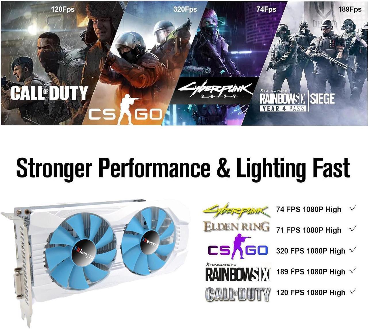 Alt view image 4 of 7 - SRhonyra AMD RX 580 8GB Gaming graphics card 2048SP GDDR5  256Bit PCI Express 3.0 x16 6Pin Gaming Video Card Mining GPU Gaming GPU with HDMI DP DVI Port