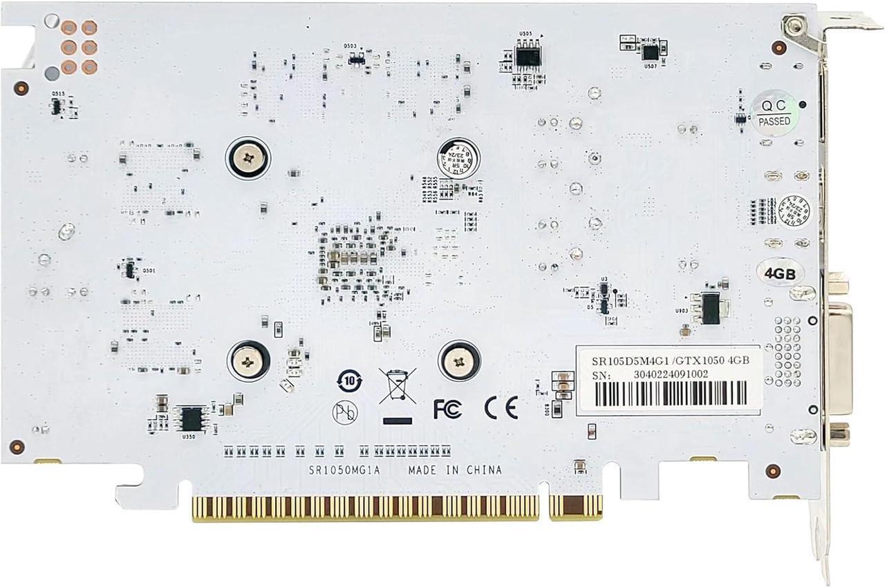 Alt view image 3 of 6 - SRhonyra GeForce GTX 1050 4GB Graphics Card GDDR5 128 Bit PCIe 3.0 x16 Bus Powered DP+HDMI+DVI Ports Gaming GPU