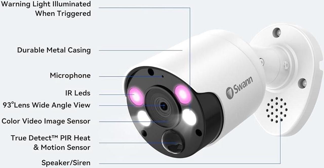 Alt view image 4 of 6 - 4K Thermal Sensing Spotlight Bullet IP Security Camera - NHD-887MSFB