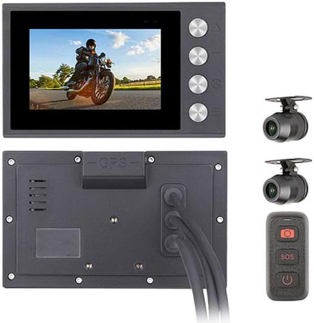 MERCYLION M1502 Sportbike Dashcam 1080p Front Rear Dual Lens Waterproof with 3" Screen, GPS, Night Vision, Bluetooth remote, 32G Card