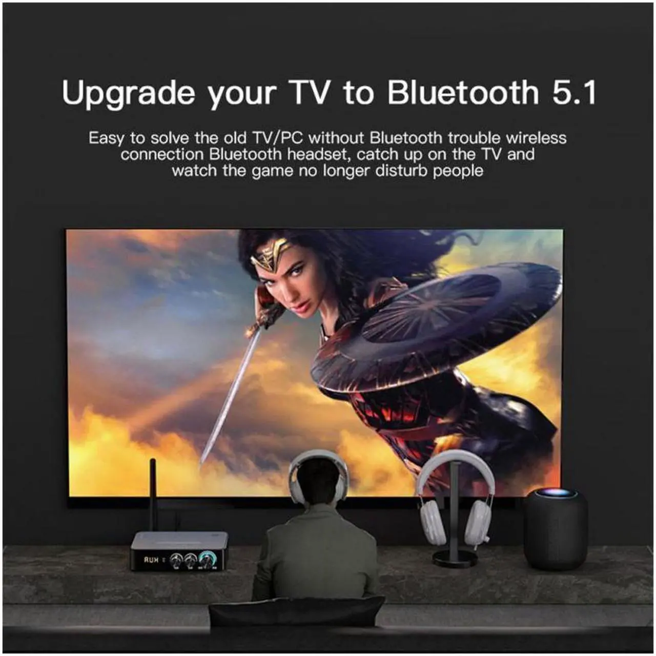 Alt view image 7 of 7 - KEHIPI 4-in-1 Bluetooth 5.1 Transmitter Receiver for TV Wireless Bluetooth Adapter with Optical AUX RCA 6.5 Mic Connection, Low Latency NFC Audio Adapter with FM Radio Simultaneously for Home PartyKTV