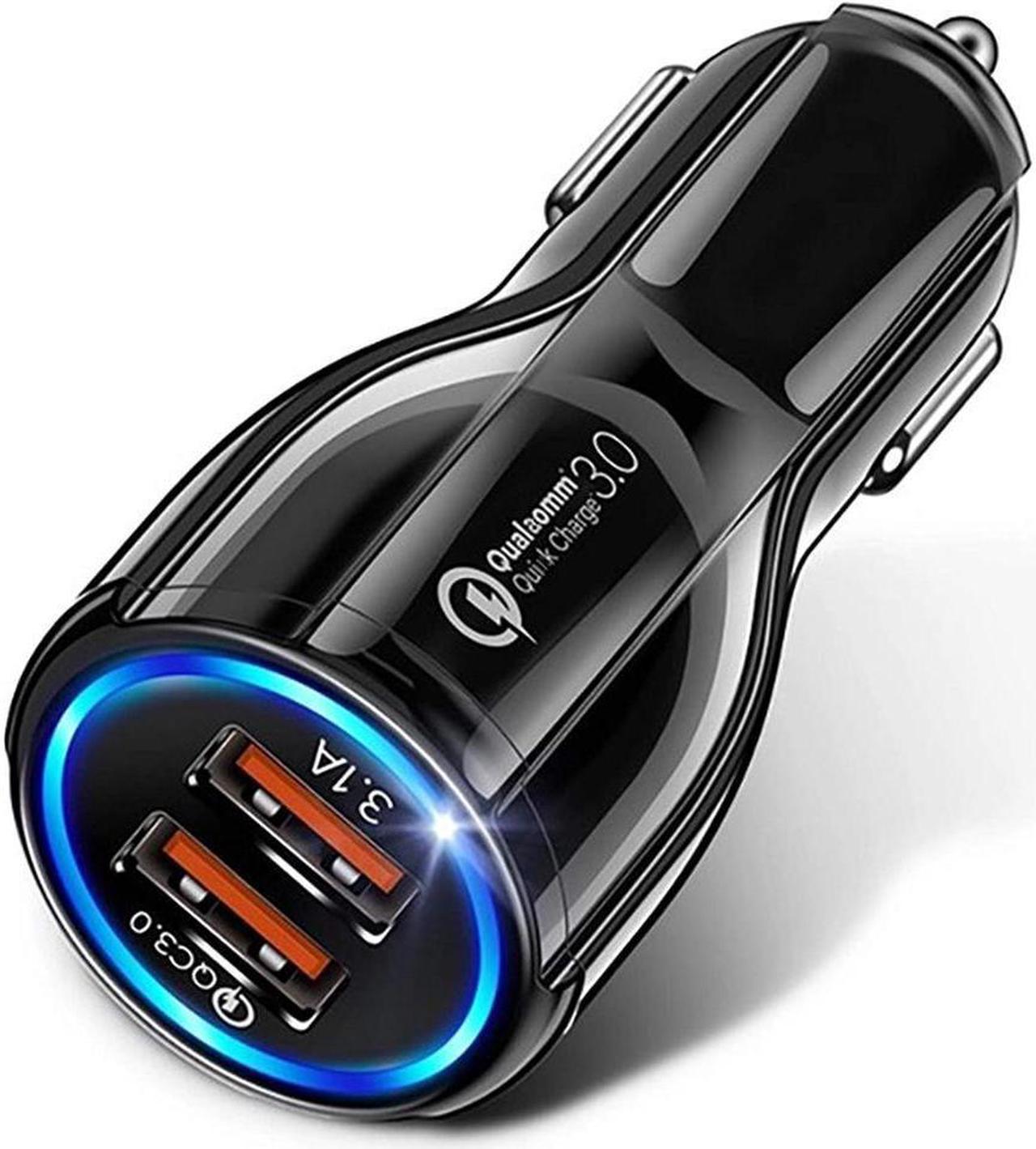 KEHIPI Fast Charge USB Car Charger, Dual Port USB 3.0 Mini Car Phone Charger, 30W/ 5A Fast Charging Cigarette Lighter Adapter,Compatiible with iPhone, Samsung and Android phones