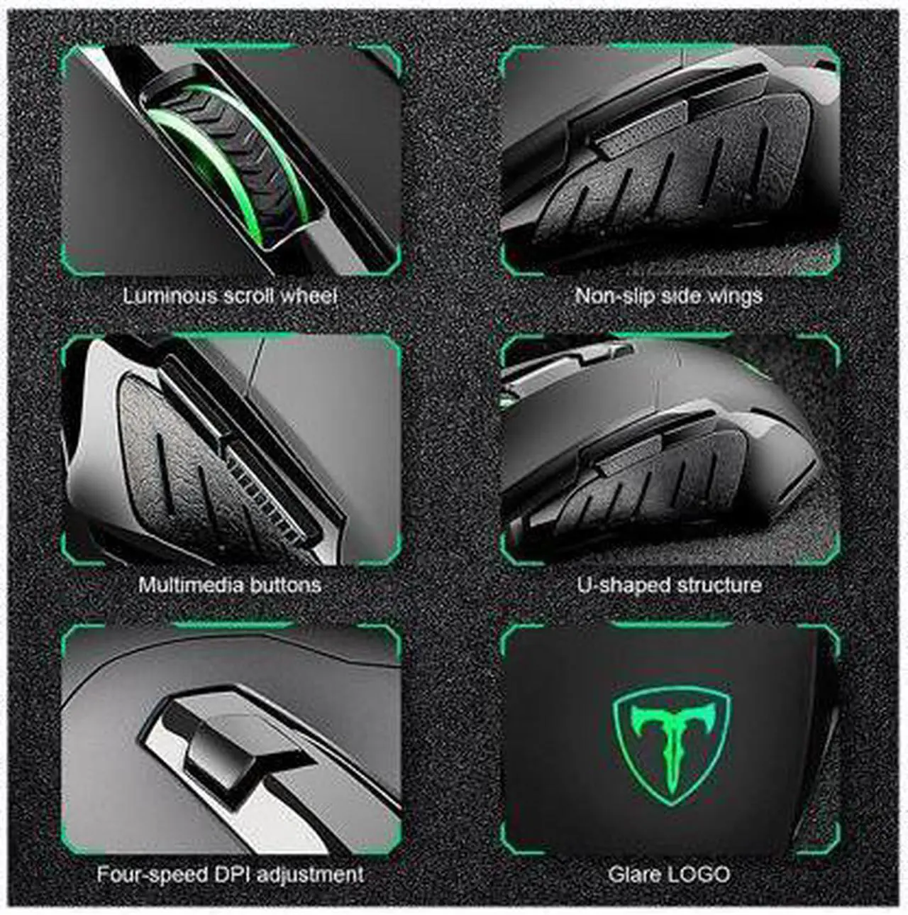 Alt view image 3 of 6 - KEHIPI Gaming Mouse Wired Breathing Light Ergonomic Game USB Computer Mice Multicolor Gamer Desktop Laptop PC Gaming Mouse, 6 Buttons for Windows 7/8/10/XP Vista Linux, Black
