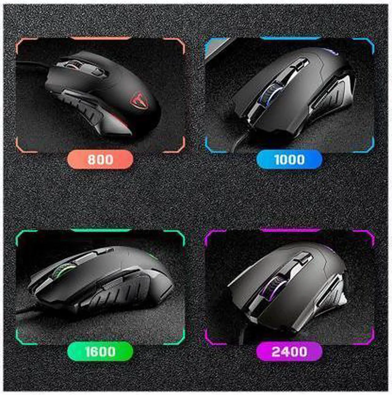 Alt view image 2 of 6 - KEHIPI Gaming Mouse Wired Breathing Light Ergonomic Game USB Computer Mice Multicolor Gamer Desktop Laptop PC Gaming Mouse, 6 Buttons for Windows 7/8/10/XP Vista Linux, Black
