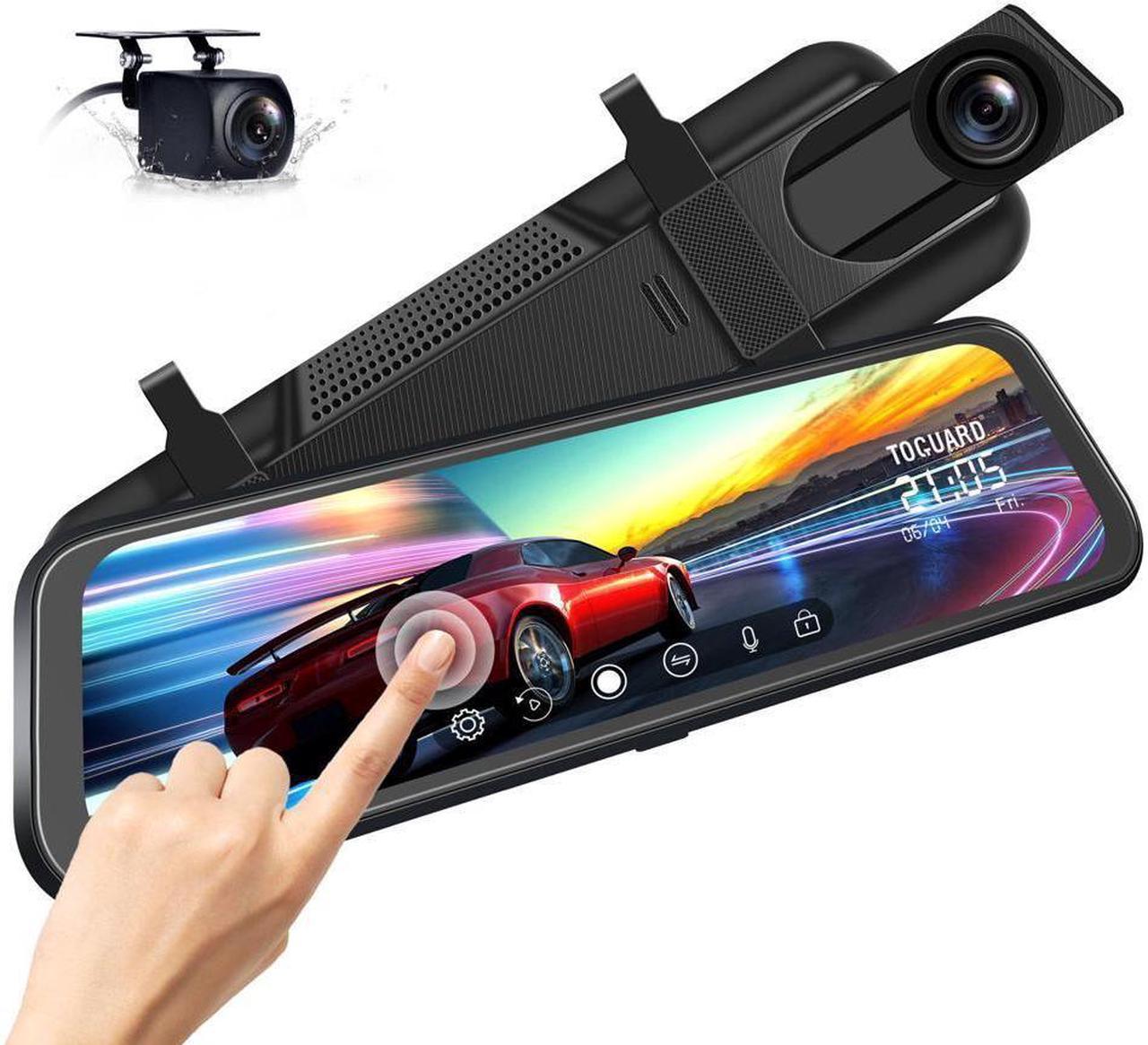 KEHIPI 2.5K Mirror Dash Cam 10" Touch Screen 2.5K + 1080P Dual Dash Camera for Cars Night Vision Waterproof Parking Assistant Rear View Camera