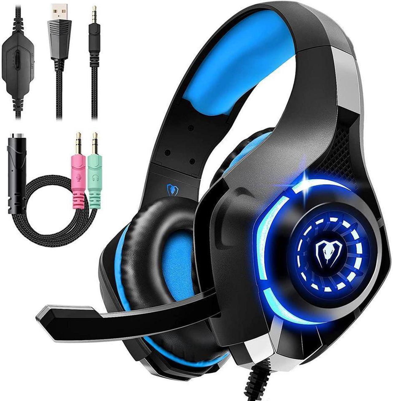 KEHIPI Gaming Headset for PS4 PS5 Xbox One Switch PC with Noise Canceling Mic, Deep Bass Stereo Sound