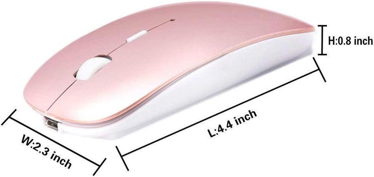 Alt view image 3 of 7 - KEHIPI Rechargeable Wireless Mouse for MacBook Pro/ Air,Bluetooth Mouse for Laptop/PC/Mac/iPad pro/Computer rose gold