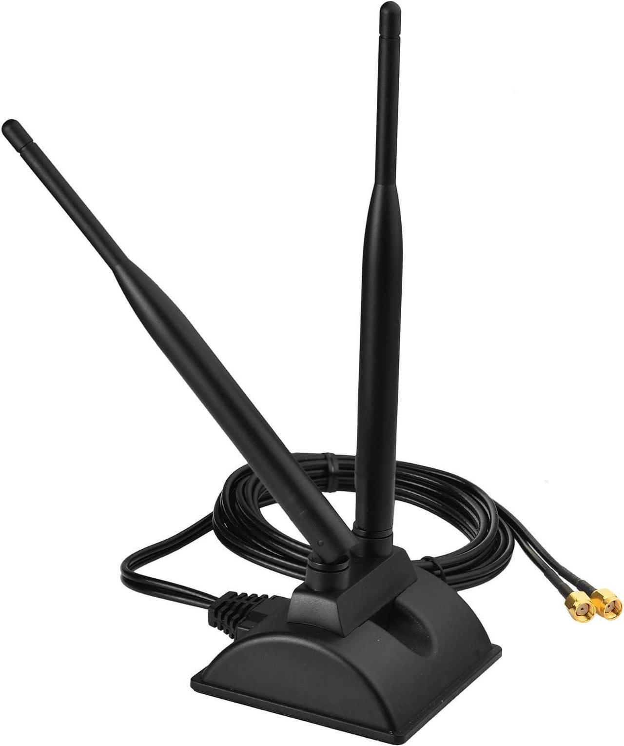 Alt view image 2 of 7 - KEHIPI 2.4GHz 5GHz Dual Band RP-SMA Male WiFi Antenna + IPEX MHF4 to RP-SMA Female Cable 9.8 inch 2-Pack for M.2 NGFF Network Card PC Desktop Computer