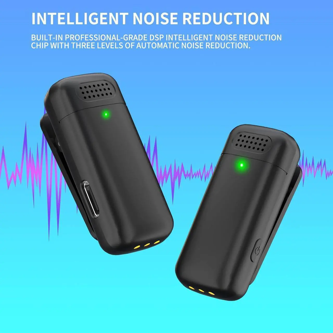 Alt view image 5 of 6 - KEHIPI Professional Wireless Lavalier Microphone,for iPhone iPad Android with Charging case,for Video Recording,Interview,Automatic Noise Reduction - 2-in-1
