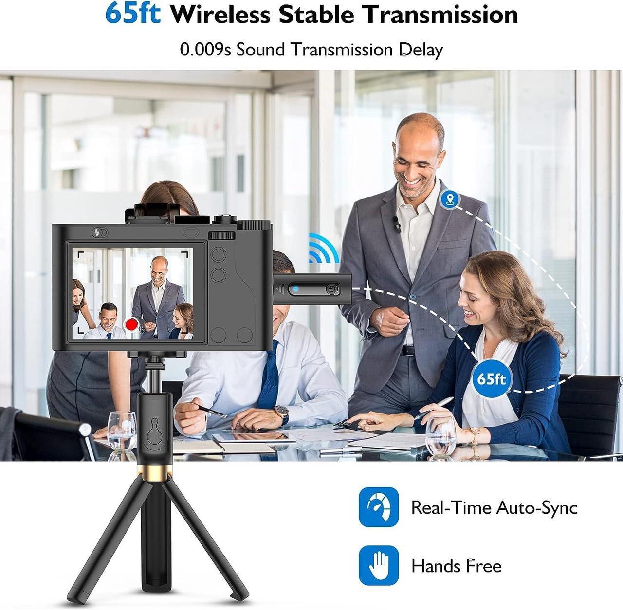 Alt view image 6 of 7 - KEHIPI Professional Wireless Lavalier Microphone for iPhone, Android Phone, Camera - Recording Omnidirectional Condenser Mic Ultra Low Delay, Lapel Noise canceling Mic for Video YouTube Interview Tikt