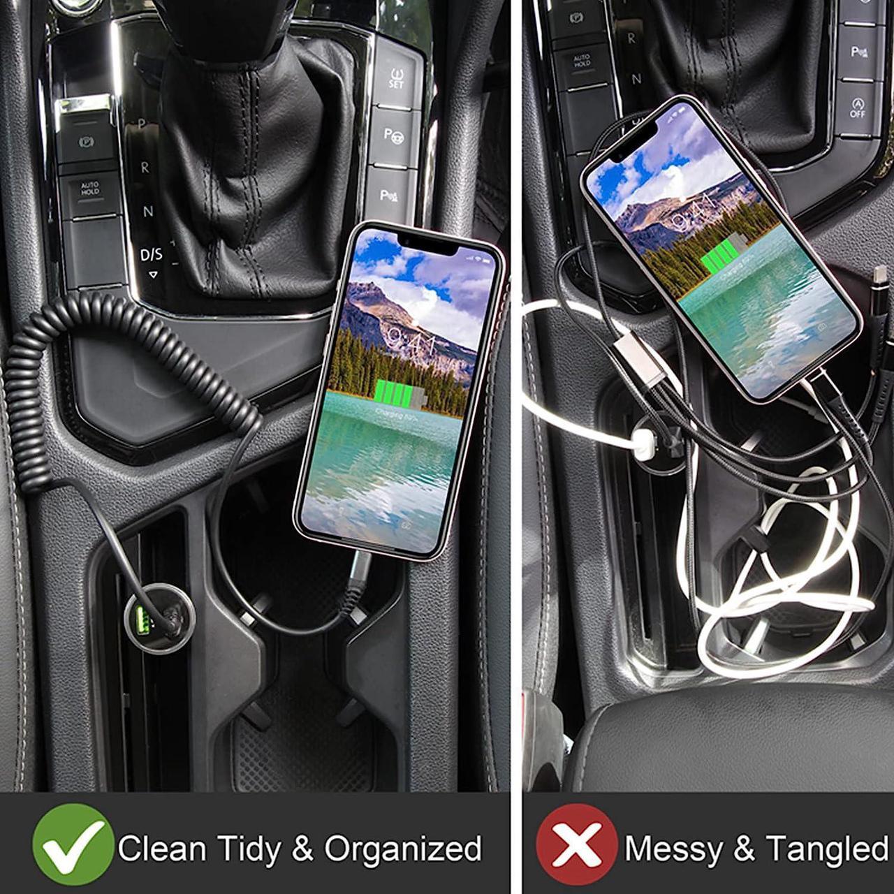 Alt view image 6 of 6 - KEHIPI Coiled Lightning Cable,iPhone Charger Cable 3FT for Car, 2 Pack [Apple MFi Certified] 3 Feet Lightning Cord Compatible with iPhone14/13/12/11 Pro Max/XS MAX/XR/XS/X/8/7/Plus/6S iPad/iPod- Black