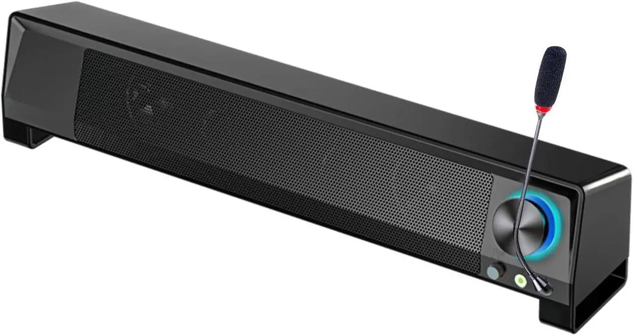 Main image of KEHIPI Computer PC Bluetooth Gaming Soundbar Monitor Speakers USB Powered with Microphone HiFi Stereo &Jack for Headphone Wireless3.5mm AUX Desktop Computer Speakers for Smartphone Tablet Ipad Meeting