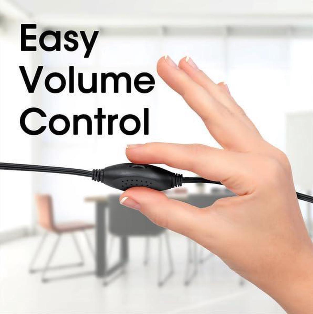 Alt view image 6 of 6 - KEHIPI USB Powered Stereo Speaker System - Small Size - with Volume Control & 3.5 mm Aux Audio Plug to Connect to Laptop, Notebook, Desktop, Computer - 3 Yr Mfg Warranty - Black Orange, 161435