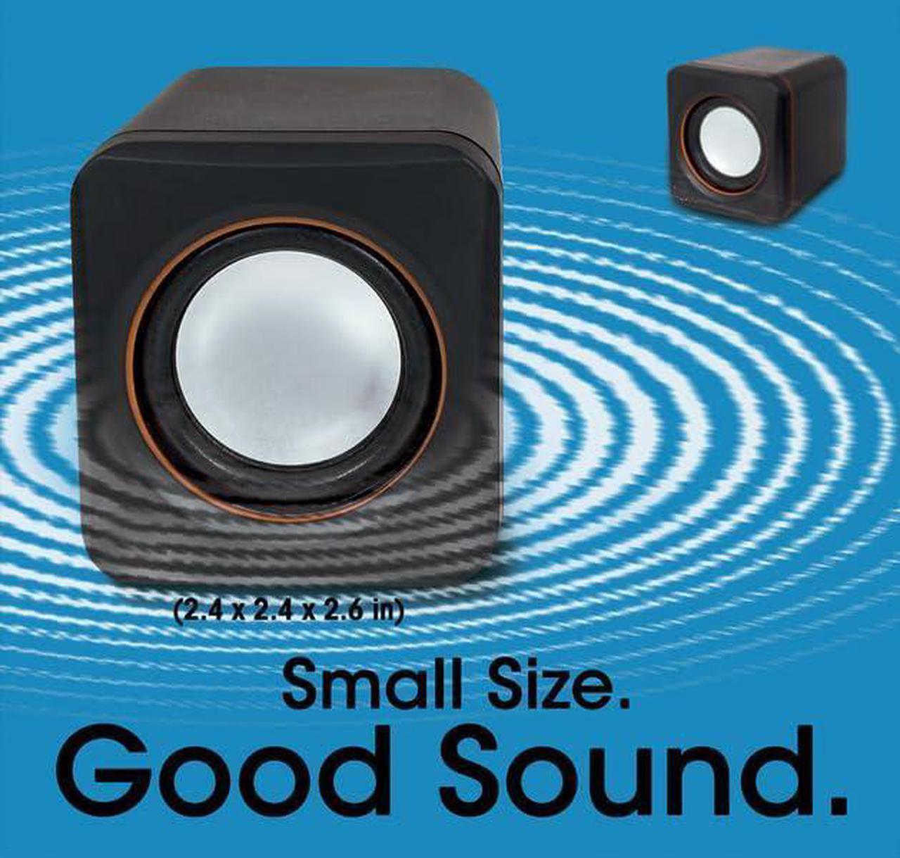 Alt view image 2 of 6 - KEHIPI USB Powered Stereo Speaker System - Small Size - with Volume Control & 3.5 mm Aux Audio Plug to Connect to Laptop, Notebook, Desktop, Computer - 3 Yr Mfg Warranty - Black Orange, 161435