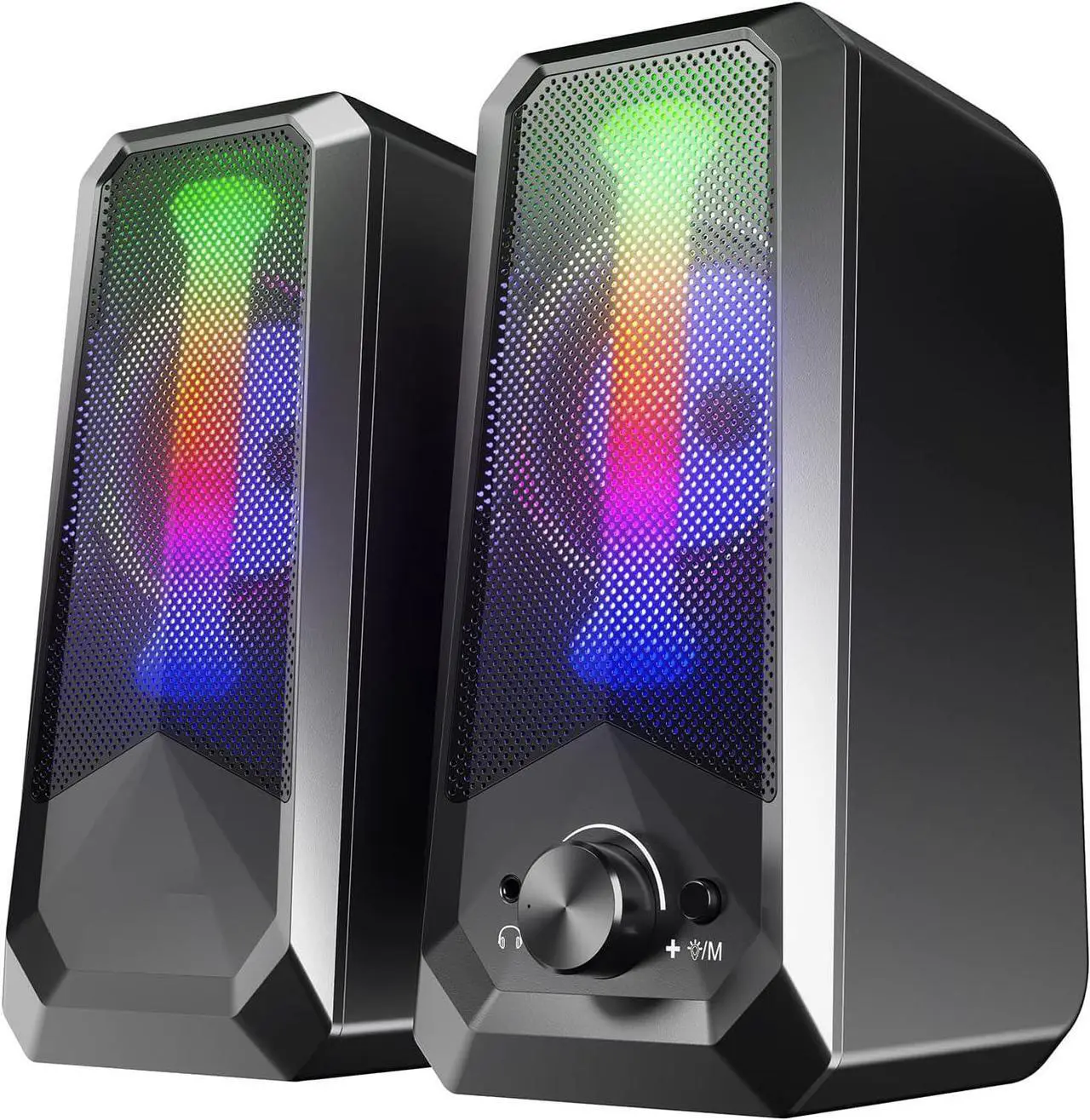 Main image of KEHIPI Computer Speakers HiFi Stereo Sound - 2.0 Channel RGB Desktop Speakers PC Speaker with Bluetooth Volume Control USB Powered 3.5mm AUX-in Audio System