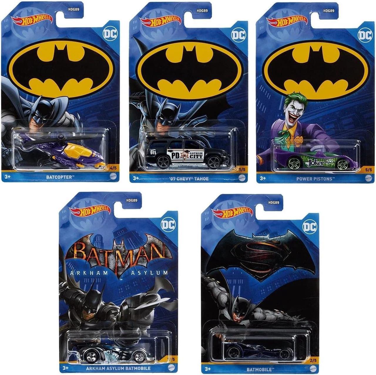 Hot Wheels Batman Theme DC Comics Series Diecast Model Set - 5 Piece ( HDG89)