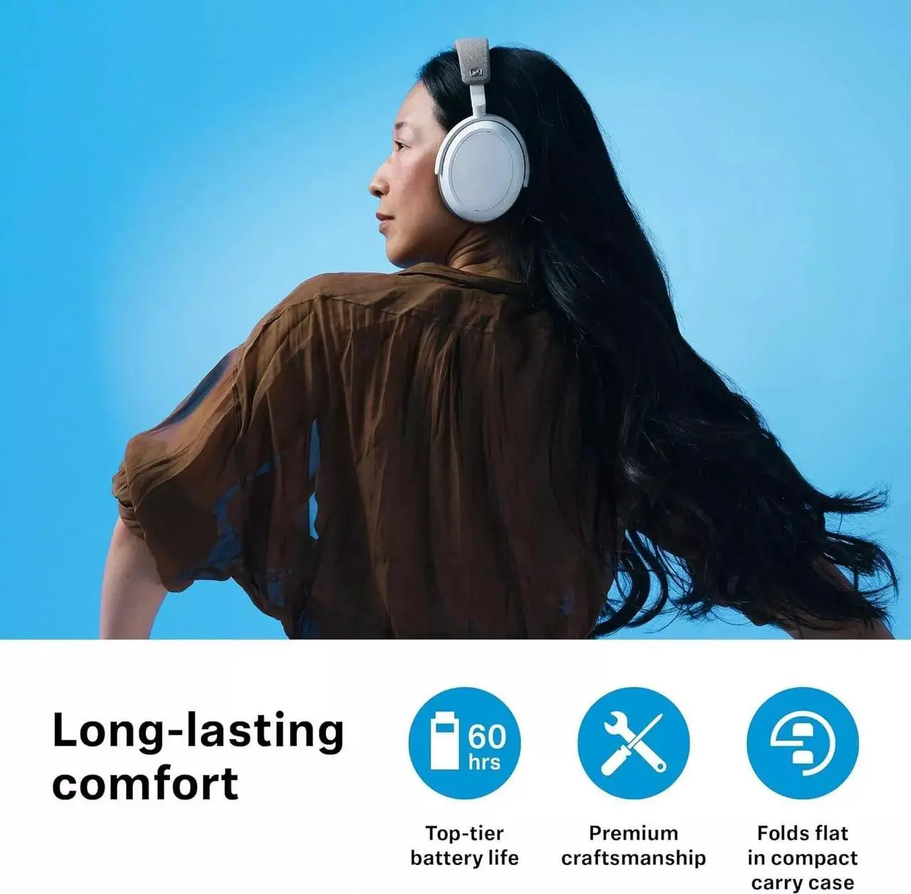 Alt view image 2 of 3 - Sennheiser Consumer Audio Momentum 4 Wireless Headphones White