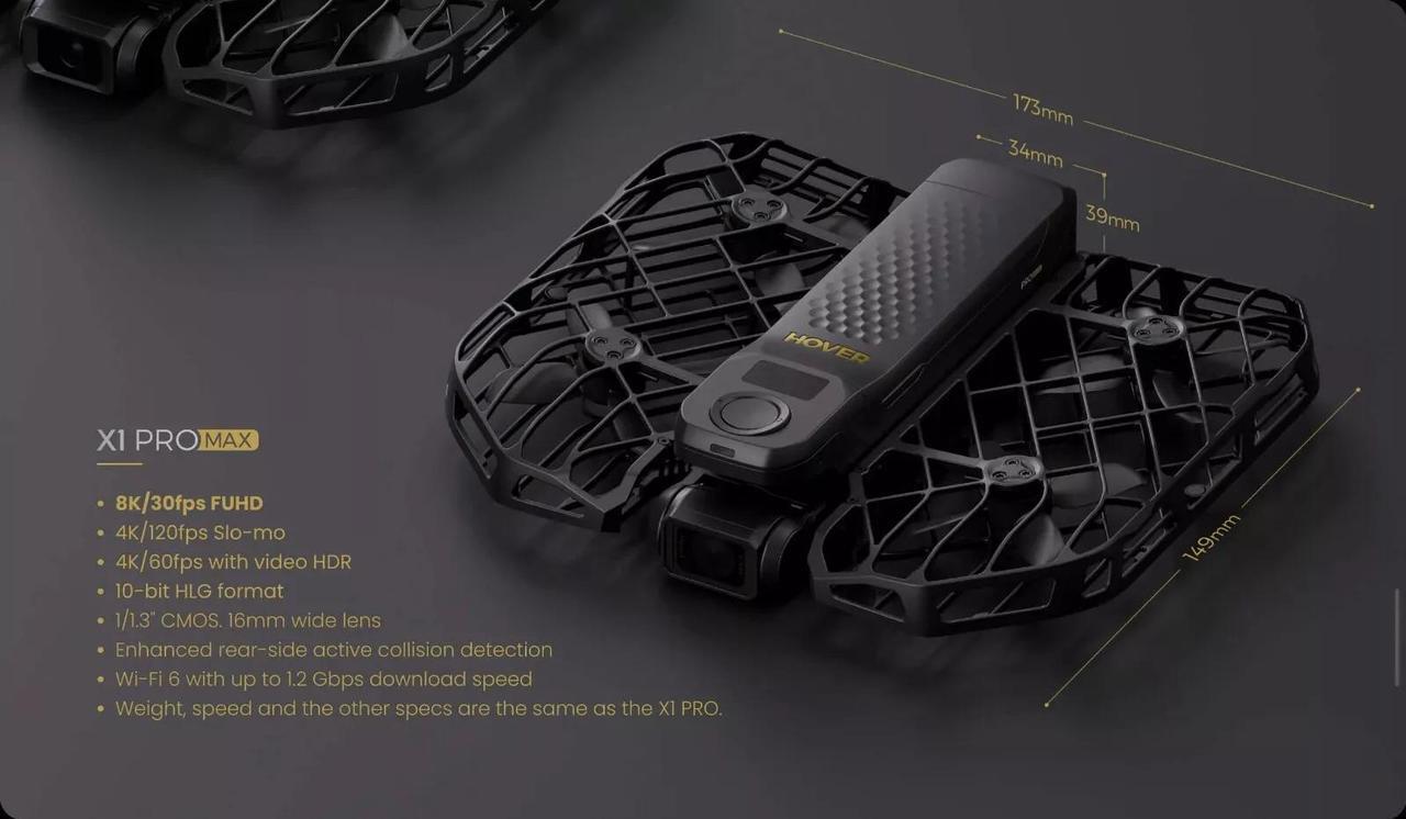 Alt view image 2 of 5 - HoverAir X1 Pro Max 8K Flying Action Camera ( Standard Package with One Battery)
