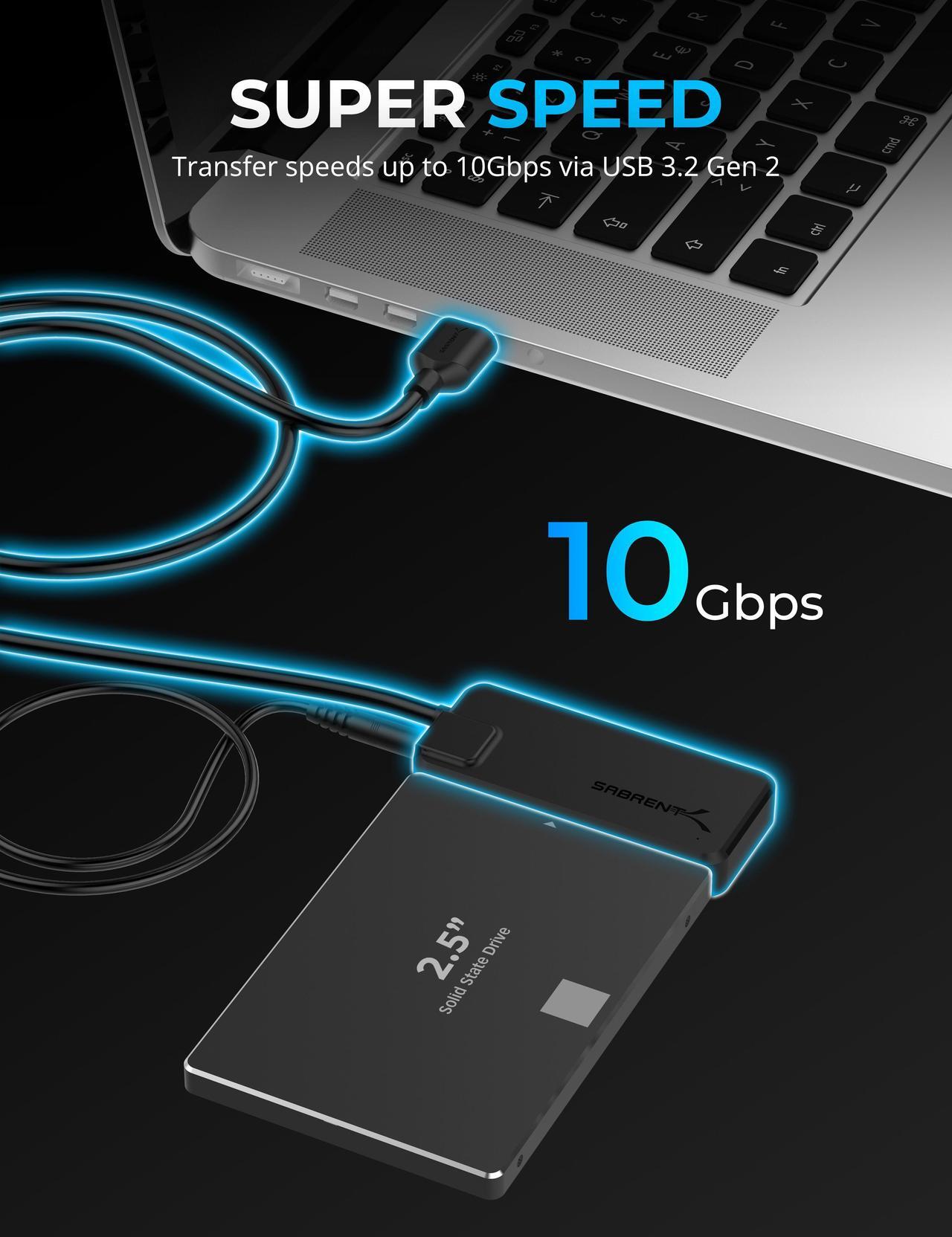 Alt view image 5 of 7 - SABRENT USB 3.2 Type A to SATA/U2 SSD Adapter Cable [EC-U2SA]