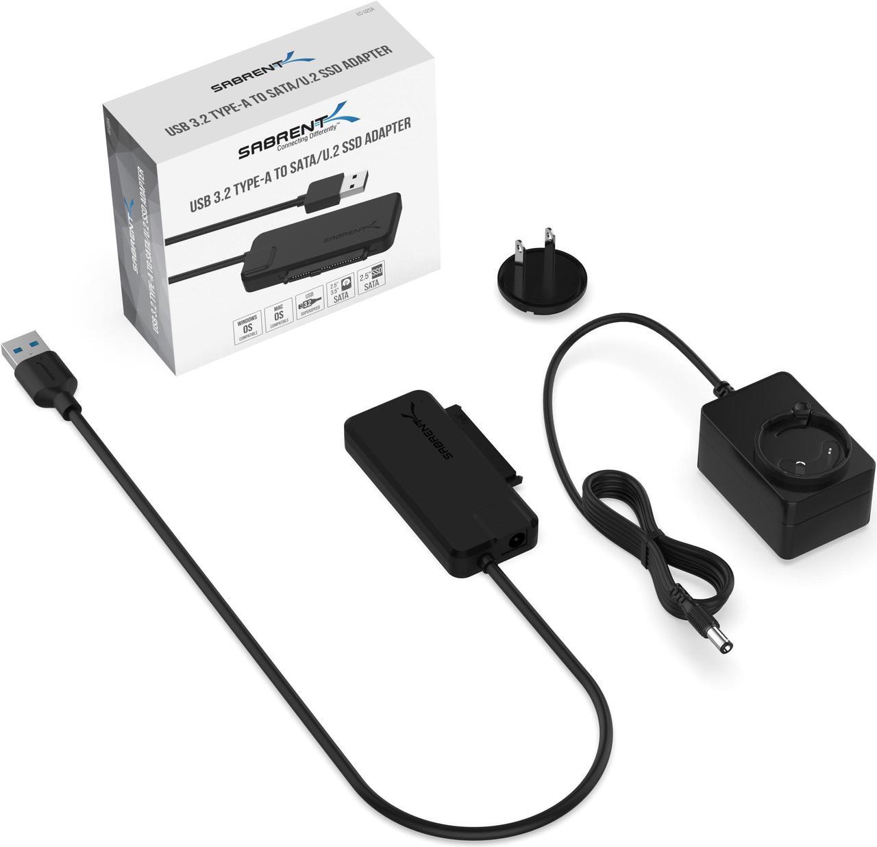 Alt view image 8 of 7 - SABRENT USB 3.2 Type A to SATA/U2 SSD Adapter Cable [EC-U2SA]