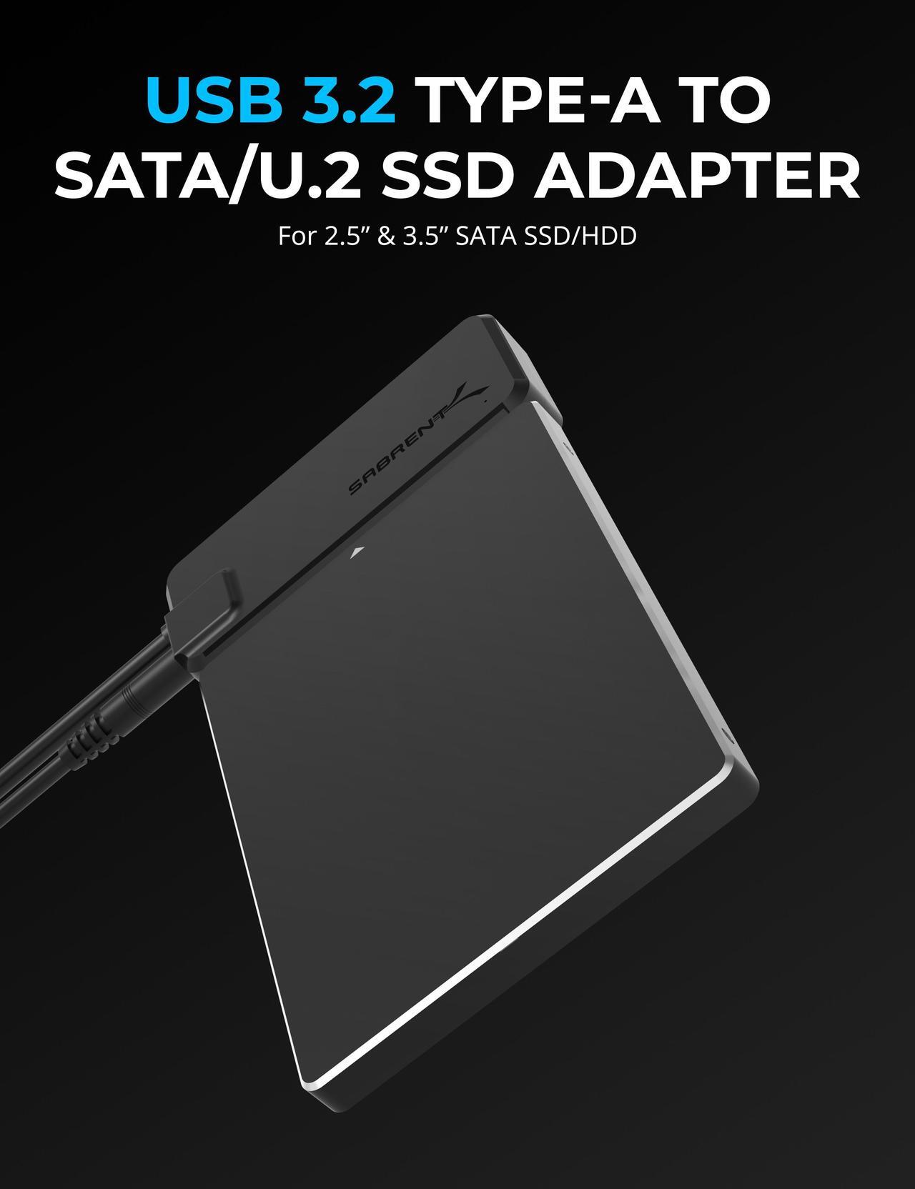 Alt view image 3 of 7 - SABRENT USB 3.2 Type A to SATA/U2 SSD Adapter Cable [EC-U2SA]