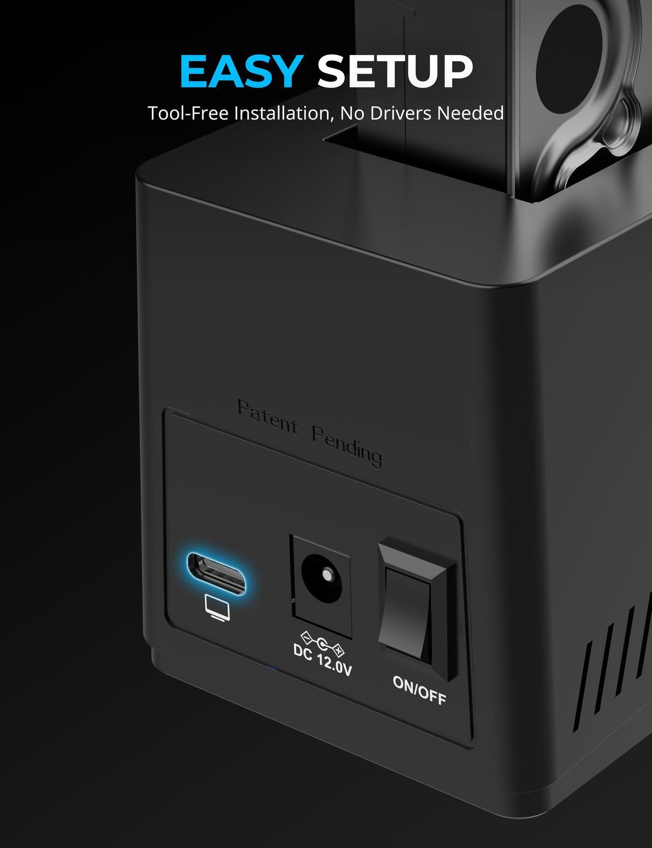 Alt view image 5 of 6 - SABRENT USB C Docking Station for M.2 PCIe/NVMe and SATA 2.5/3.5-Inch SSD & HDD with Offline Cloning (DS-UNHC)