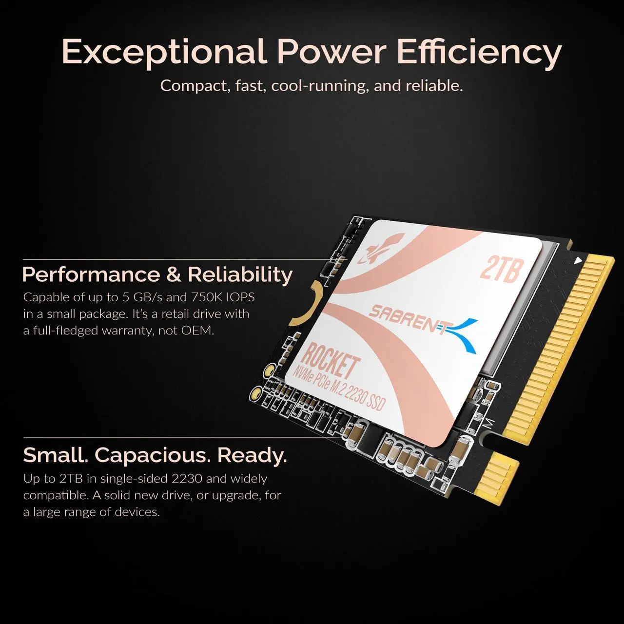 Sabrent rocket q4 2230 nvme 4 0 2tb high performance pcie 4 0 m 2 2230