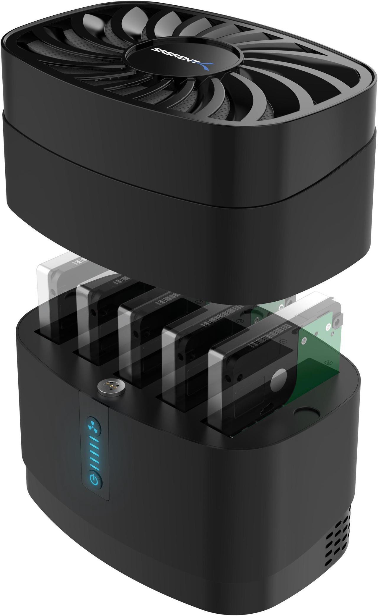 Main image of SABRENT 5-Bay USB-C Docking Station for 2.5 SATA HDDs and SSDs with Built-in Cooling Fan (DS-5R15)