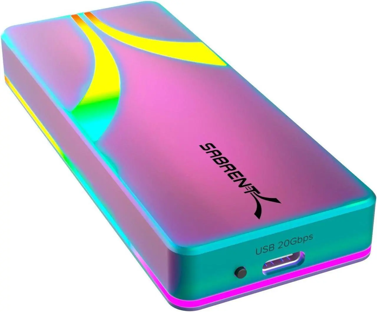 Main image of SABRENT Rocket RGB USB C 20Gbps M.2 SATA/NVMe SSD Enclosure - Special Edition (EC-RGBC)