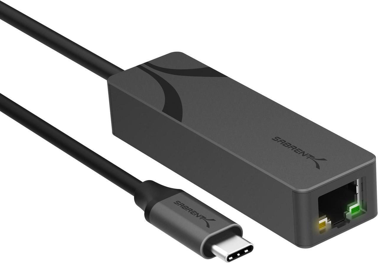 Main image of SABRENT USB Type-C to 5G Ethernet LAN Adapter  Aluminum Body, 5Gbps Multi-Gig LAN Speeds, Backward Compatible with 1GbE/2.5GbE, Bus-Powered, Durable, Plug-and-Play for USB-C Devices (NT-C5GA)