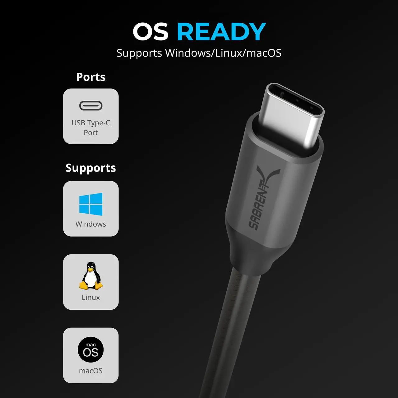 Alt view image 4 of 7 - SABRENT USB-C to DB9 Serial RS-232 Adapter Cable 6FT, Prolific PL2303GS Chipset, USB 2.0, 1bps-12Mbps Baud Rate, for POS Terminals, Modems, GPS, Industrial Devices (CB-D9C6)