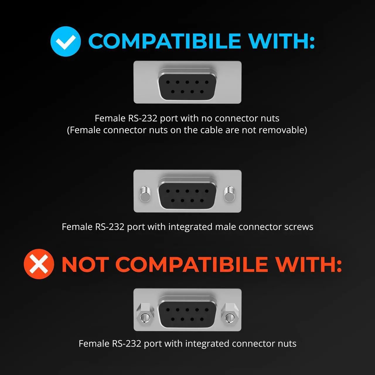 Alt view image 3 of 7 - SABRENT USB-C to DB9 Serial RS-232 Adapter Cable 6FT, Prolific PL2303GS Chipset, USB 2.0, 1bps-12Mbps Baud Rate, for POS Terminals, Modems, GPS, Industrial Devices (CB-D9C6)