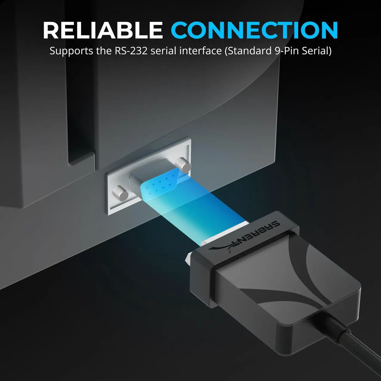 Alt view image 5 of 7 - SABRENT USB-C to DB9 Serial RS-232 Adapter Cable 6FT, Prolific PL2303GS Chipset, USB 2.0, 1bps-12Mbps Baud Rate, for POS Terminals, Modems, GPS, Industrial Devices (CB-D9C6)