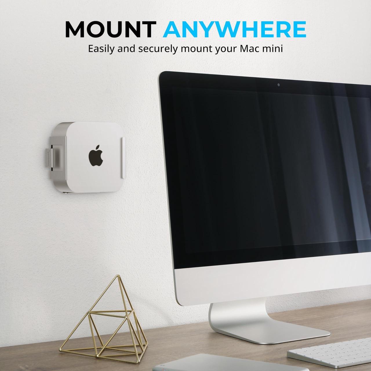 Alt view image 7 of 7 - SABRENT Desk/Wall Flex-Mount for Mac mini (2024+) Aluminum Scratch-Resistant Mounting System for Wall, Under Desk, or Surface Installation Enhanced Cable Management & Proper Airflow Mac mini Mou