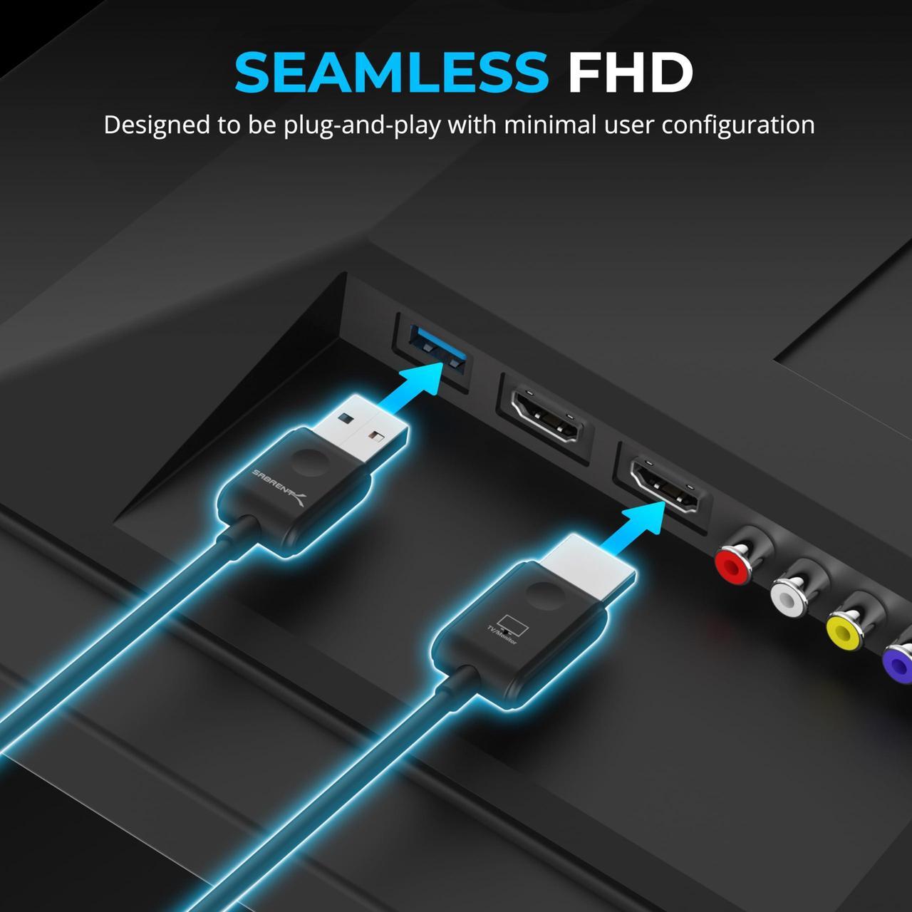 Alt view image 4 of 7 - SABRENT -Wireless HDMI Transmitter and Receiver -100ft/30m, Seamless FHD Quality (1080p@60Hz) Plug-and-Play - Stream Video & Audio From PC, Laptop to TV, Projectors, and More (DA-H1R1)