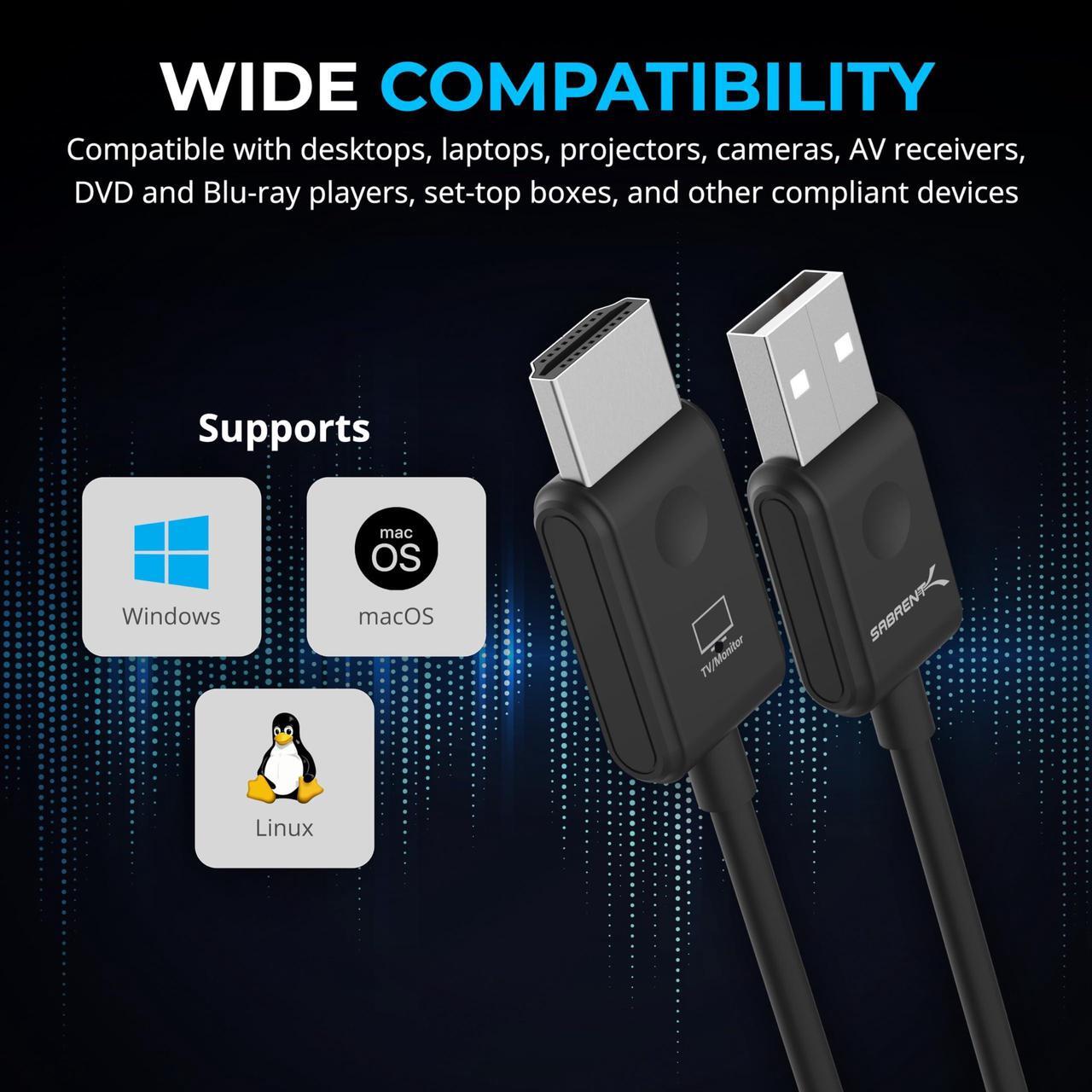 Alt view image 6 of 7 - SABRENT -Wireless HDMI Transmitter and Receiver -100ft/30m, Seamless FHD Quality (1080p@60Hz) Plug-and-Play - Stream Video & Audio From PC, Laptop to TV, Projectors, and More (DA-H1R1)