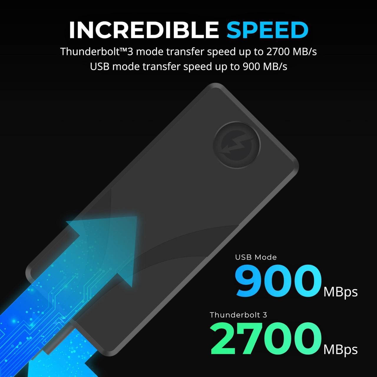 Alt view image 6 of 6 - SABRENT Rocket XTRM Plus 2TB Thunderbolt 3 Portable SSD - High-Speed External Storage, Rugged Aluminum, USB-C Compatible, 2700MB/s, Bus-Powered, Plug & Play (SB-XTMP-2TB)