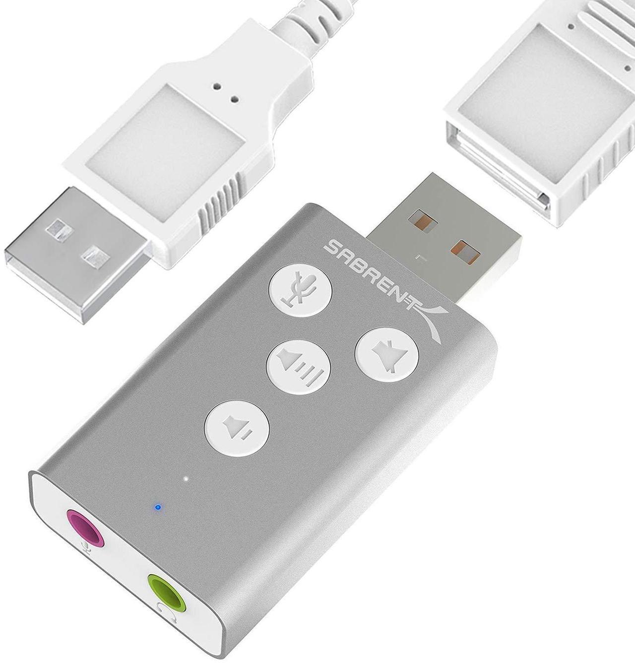 Alt view image 10 of 11 - SABRENT Aluminum USB External 3D Stereo Sound Adapter for Windows and Mac. Plug and Play No Drivers Needed. [Silver] (AU-DDAS)